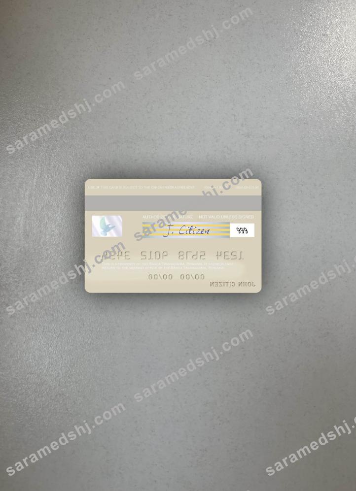 Romania Banca Transilvania visa debit card photolook back